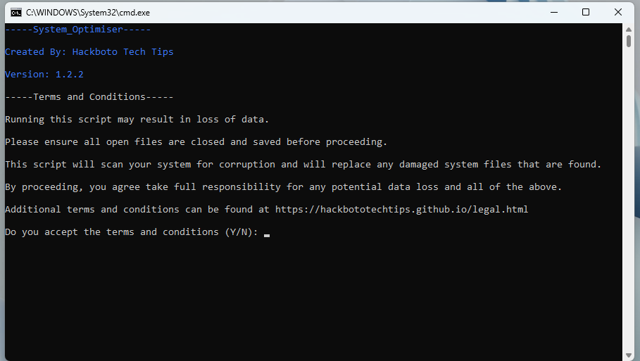 an image representing the Hackboto Tech Tips settings optimiser scripts.